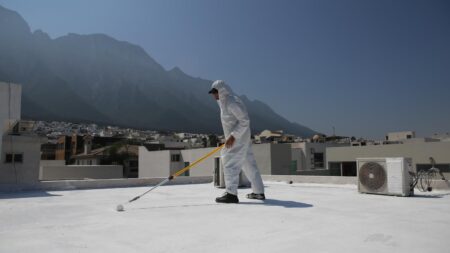 Elastomeric,Roof,Coating,In,Roof,Top
